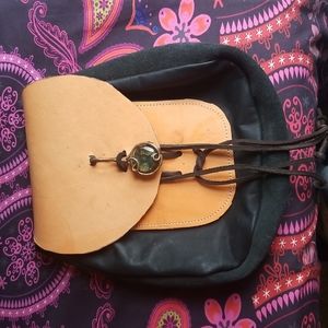 Brand new handcrafted leather festival belt bag.